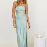 Open Hearts Maxi Dress Green