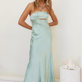 Open Hearts Maxi Dress Green