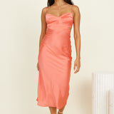 Tranquil Evenings Midi Dress Coral