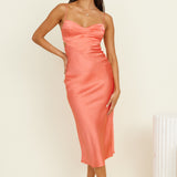 Tranquil Evenings Midi Dress Coral