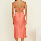 Tranquil Evenings Midi Dress Coral