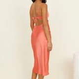 Tranquil Evenings Midi Dress Coral