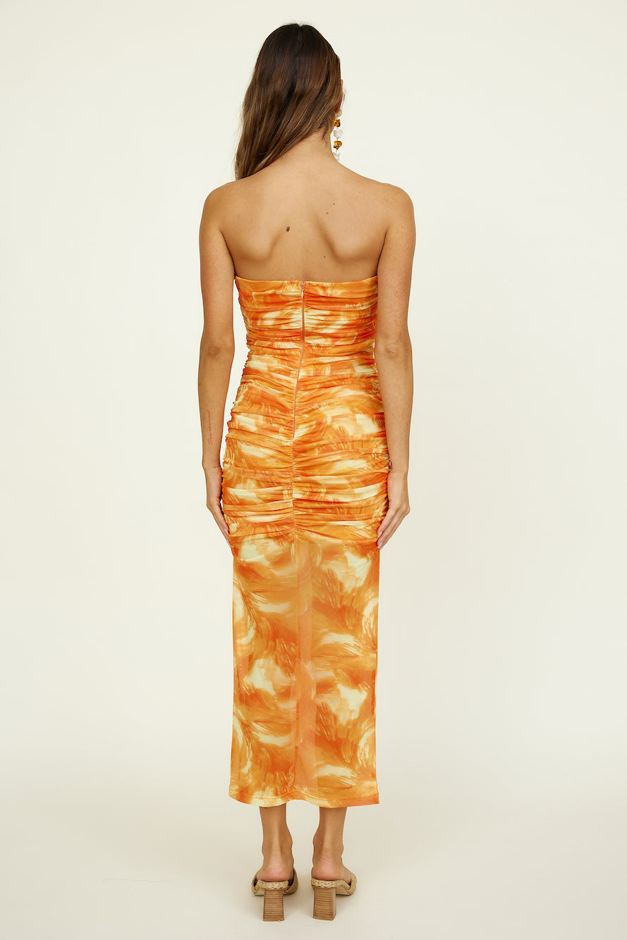 Burning Palms Maxi Dress Orange