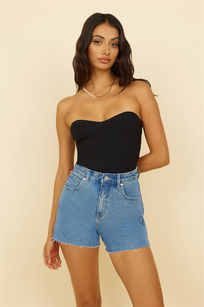 Sweet Connections Knit Crop Top Black