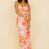 Summer Fairytale Maxi Dress Pink Floral