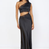 Limitless Love Satin Maxi Dress Black