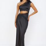 Limitless Love Satin Maxi Dress Black