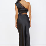 Limitless Love Satin Maxi Dress Black