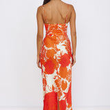 Fresh Blossom Maxi Dress Orange