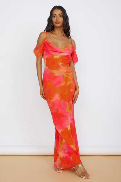 RUNAWAY THE LABEL Oralie Maxi Dress Orange