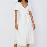 Starlight Serenade Midi Dress White