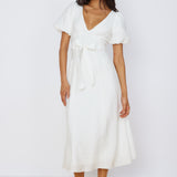 Starlight Serenade Midi Dress White