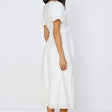 Starlight Serenade Midi Dress White