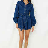 Tell It All Playsuit Denim