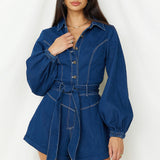 Tell It All Playsuit Denim