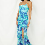 Deep Sea Dive Maxi Dress Blue