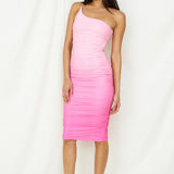 No Caution Midi Dress Pink