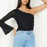 Hand On My Heart Crop Top Black