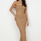 Dance Darling Maxi Skirt Beige