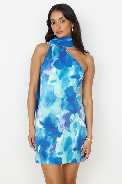 Your Aura Mini Dress Blue