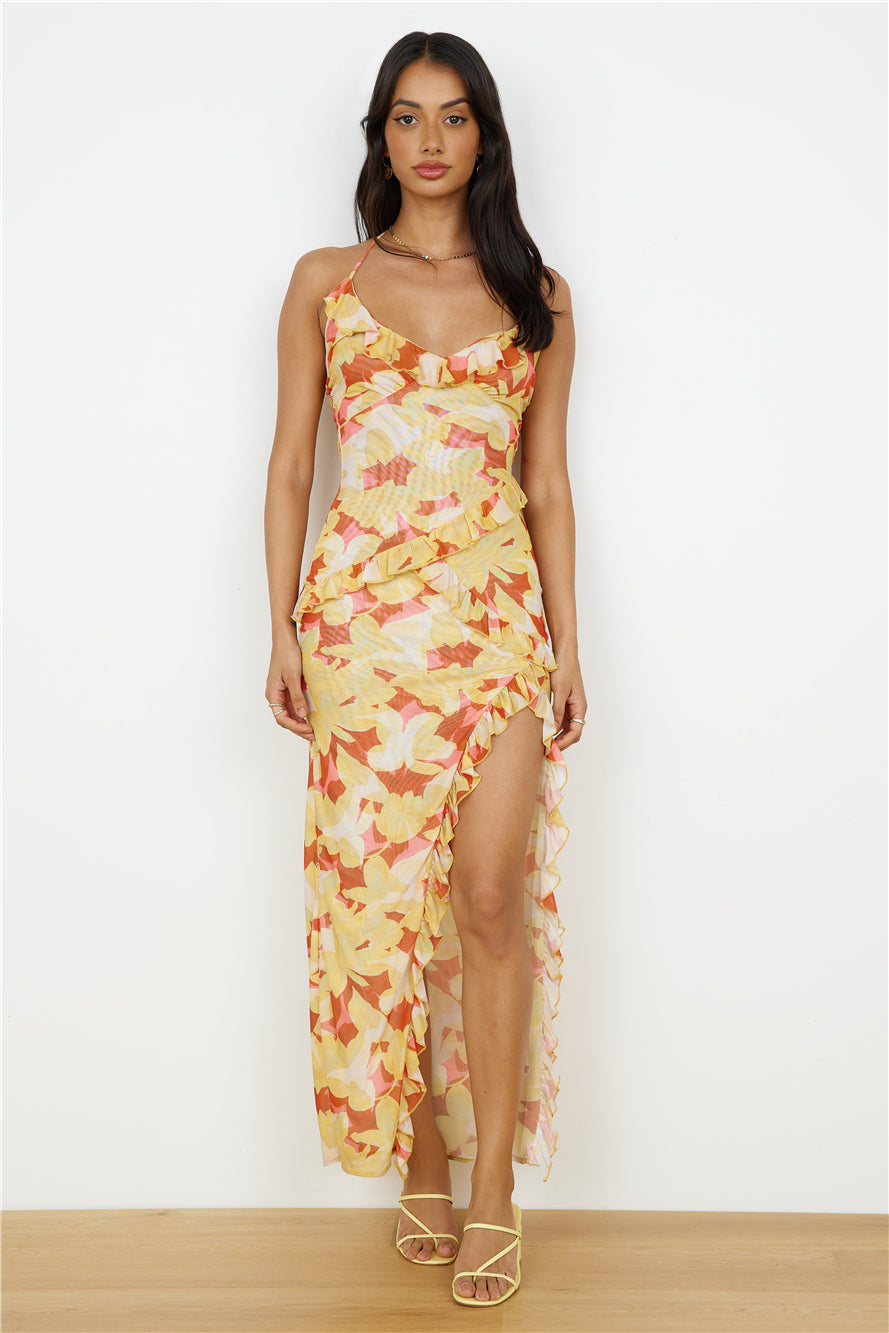 CHARLIE HOLIDAY Elludy Maxi Dress Autumn Floral | Fortunate One