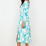 Sweet Epiphany Midi Dress Blue Floral