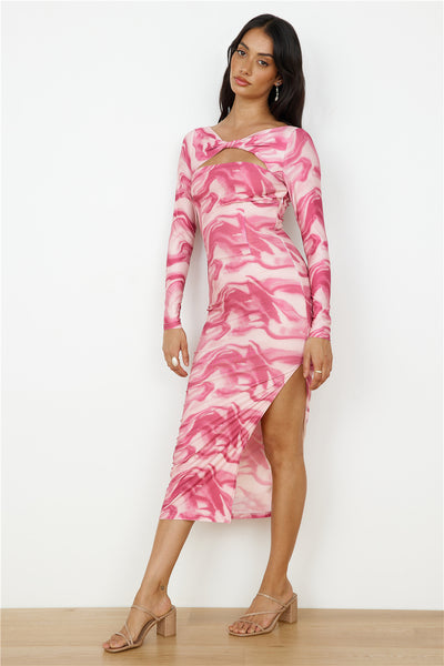 Moment To Yourself Midi Dress Pink