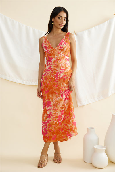 Dessert First Maxi Dress Orange