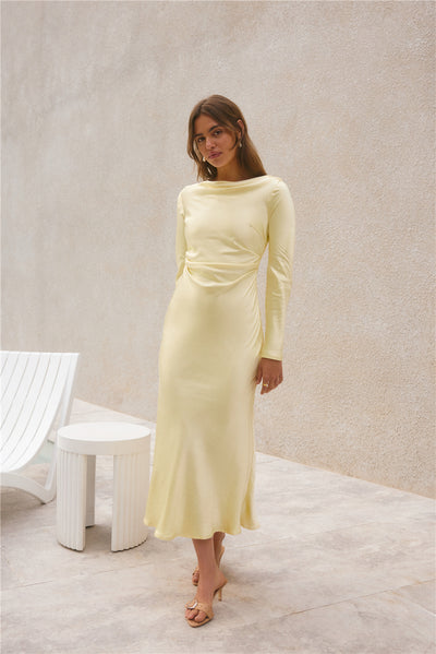 Forget Me Not Satin Maxi Dress Butter