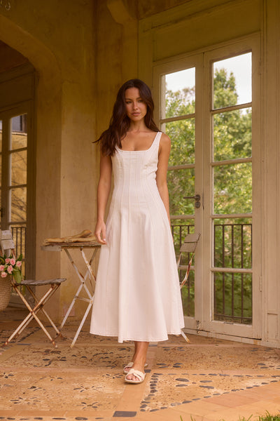 Meadow Breeze Maxi Dress White