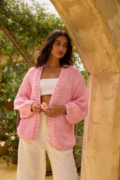 Sherbert Knit Cardigan Pink