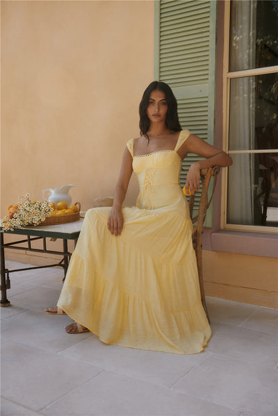 Crystal Waters Maxi Dress Yellow