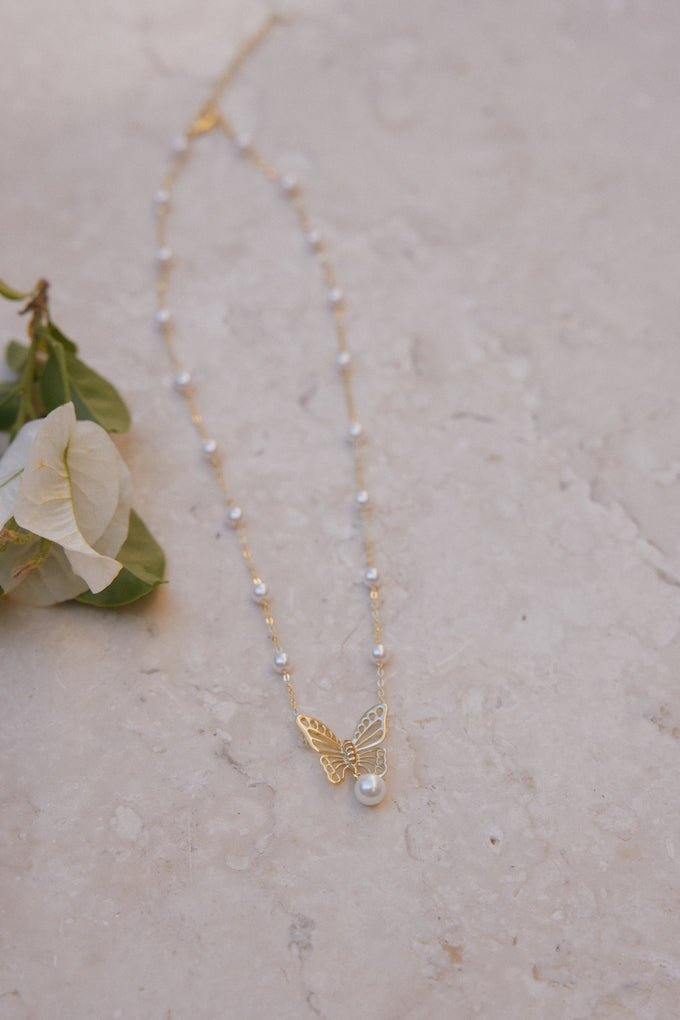 18K Gold Plated Butterfly Detail Necklace Gold