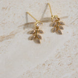 18K Gold Plated Sweet Leaves Earrings Gold