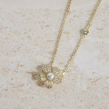 18k Gold Plated Flower Necklace Gold