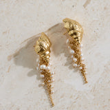 18K Gold Plated Hearing Waves Earrings Gold