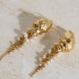 18K Gold Plated Hearing Waves Earrings Gold