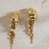 18K Gold Plated Hearing Waves Earrings Gold