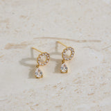 18K Gold Plated Crystal Moon Earrings Gold