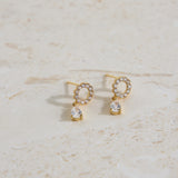 18K Gold Plated Crystal Moon Earrings Gold