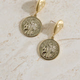 18K Gold Plated Lucky Coin Earrings Gold