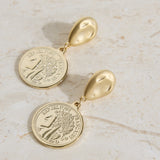 18K Gold Plated Lucky Coin Earrings Gold