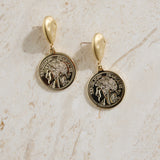 18K Gold Plated Lucky Coin Earrings Gold