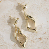 18K Gold Plated Fresh Water bay Earings Gold