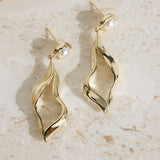 18K Gold Plated Fresh Water bay Earings Gold