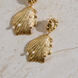 18K Gold Plated Pure Heart Earrings Gold