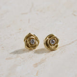 18K Gold Plated Golden Rose Earrings Gold