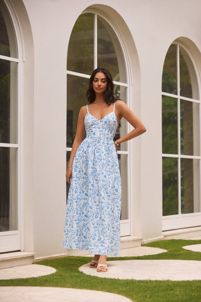 Painted Skies Maxi Dress Blue