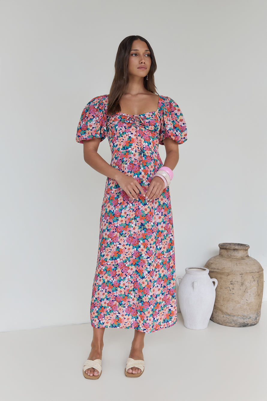 CHARLIE HOLIDAY Valentina Midi Dress Femme Floral