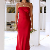 Gleam In Gold Maxi Dress Red